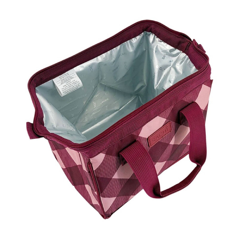 Sachi Insulated Lunch Bag Burgundy Tartan – Reusable Thermal Lunch Bag for Work & School