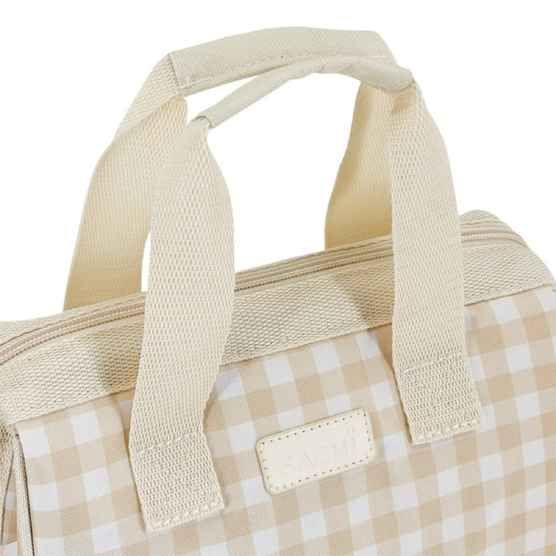 Sachi Style 34 Insulated Lunch Bag Beige Gingham – Reusable Thermal Lunch Tote