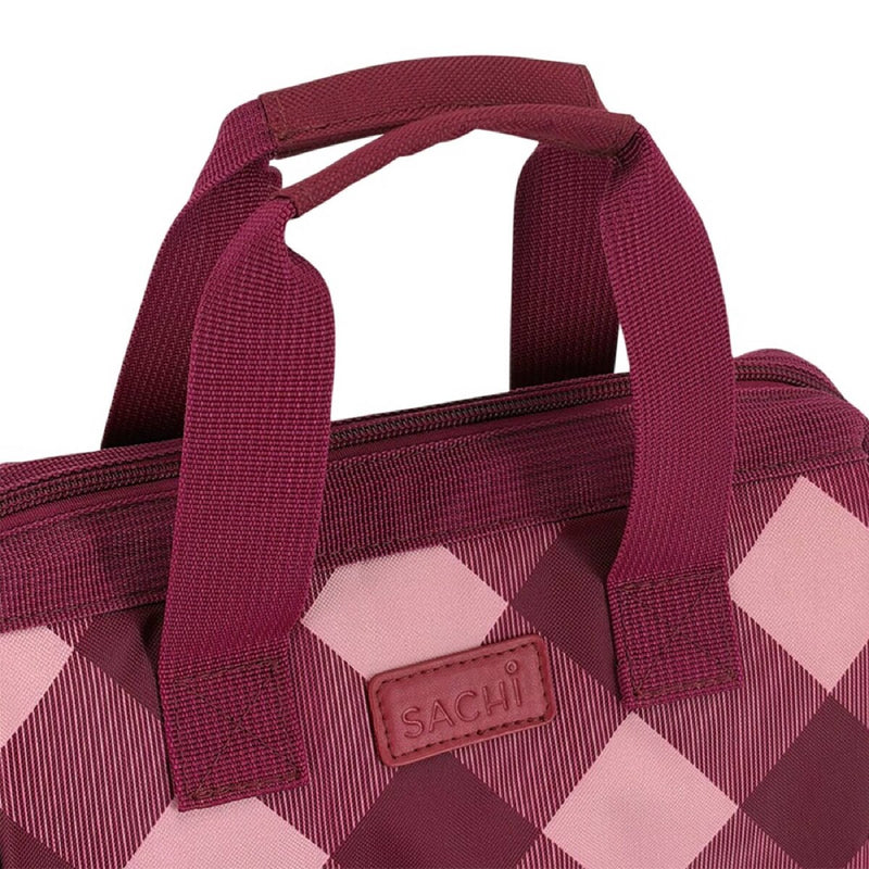 Sachi Insulated Lunch Bag Burgundy Tartan – Reusable Thermal Lunch Bag for Work & School