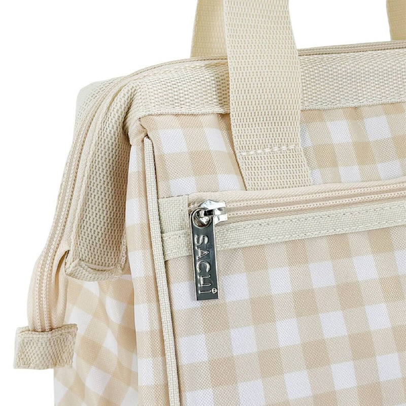 Sachi Style 34 Insulated Lunch Bag Beige Gingham – Reusable Thermal Lunch Tote