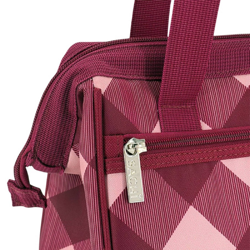 Sachi Insulated Lunch Bag Burgundy Tartan – Reusable Thermal Lunch Bag for Work & School