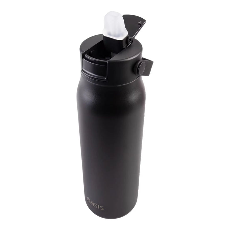 Oasis Ceramic lined SORRENTO Black Drink Bottle 900ml