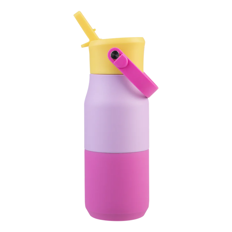Oasis Junior Insulated Sipper Drink Bottle 400ml Bubblegum Pink - Double Wall Stainless Steel Kids Thermos