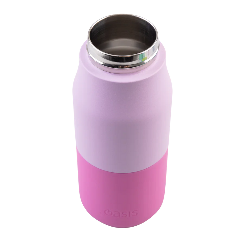 Oasis Junior Insulated Sipper Drink Bottle 400ml Bubblegum Pink - Double Wall Stainless Steel Kids Thermos