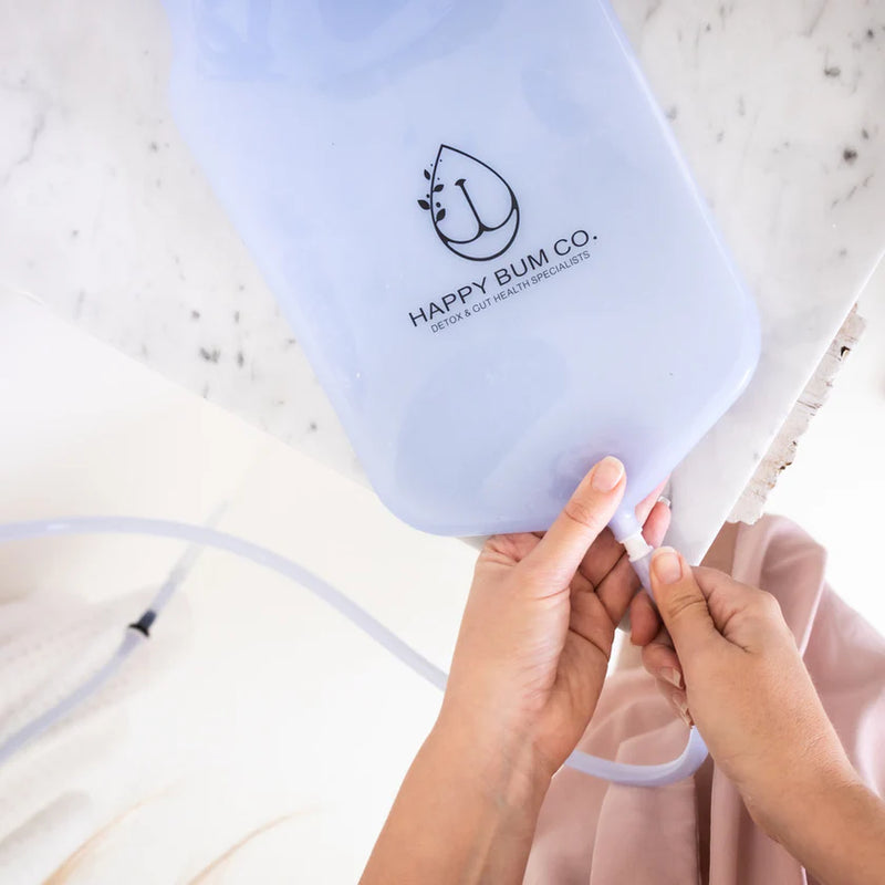 Happy Bum Bag Silicone Enema Kit – 2L Medical Grade Silicone Home Enema Kit for Travel & Home Use