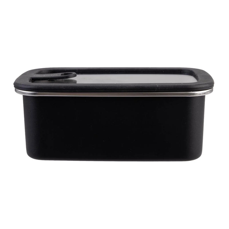 Oasis Microwave Safe Stainless Steel Container 1.1L Rectangle - Black