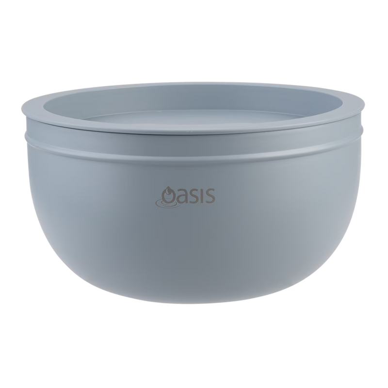 Oasis Stainless Steel Double Wall Salad Bowl Hazy Blue 2.8L