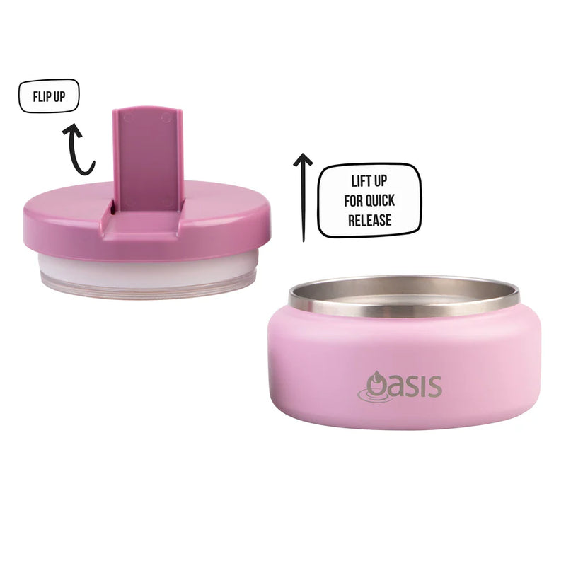 Oasis Double Wall Food Flask Quick Release lid Blush 230ml
