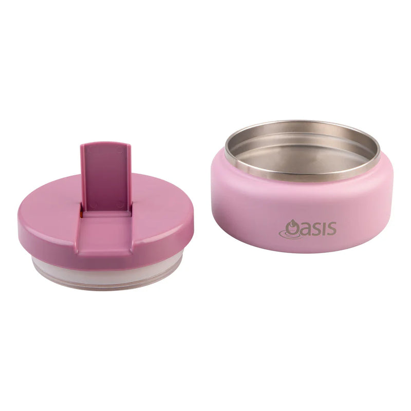 Oasis Double Wall Food Flask Quick Release lid Blush 230ml
