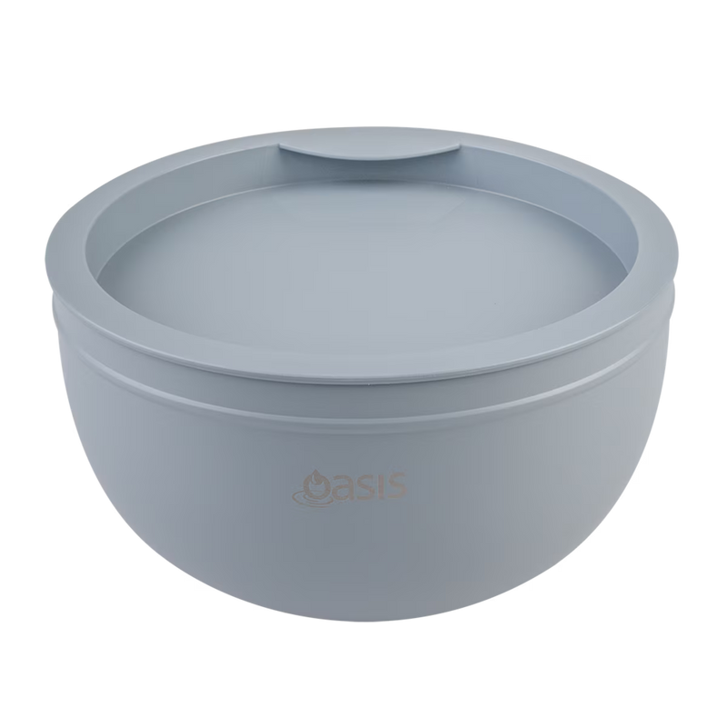 Oasis Stainless Steel Double Wall Salad Bowl Hazy Blue 2.8L