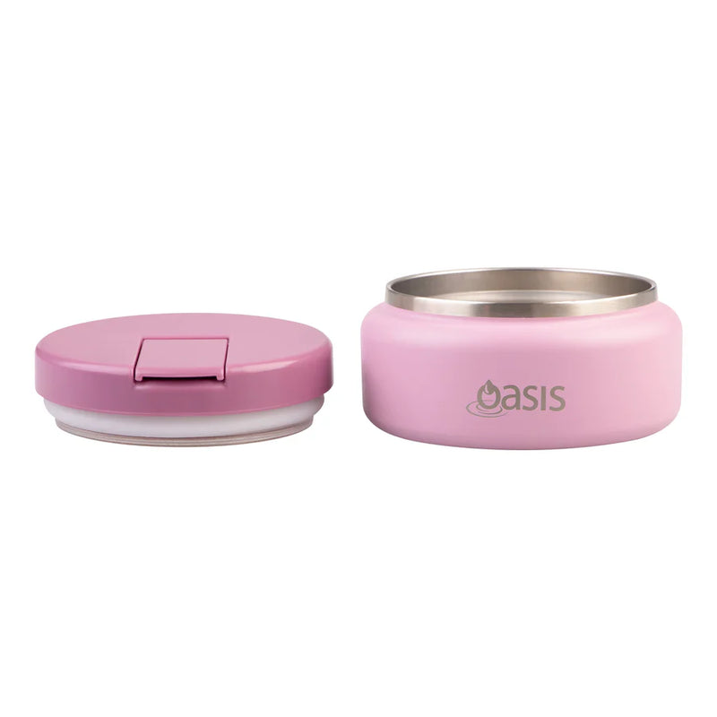 Oasis Double Wall Food Flask Quick Release lid Blush 230ml