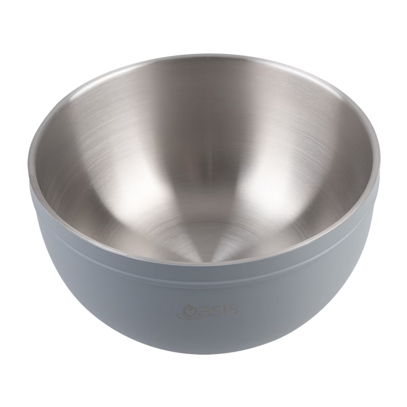 Oasis Stainless Steel Double Wall Salad Bowl Hazy Blue 2.8L