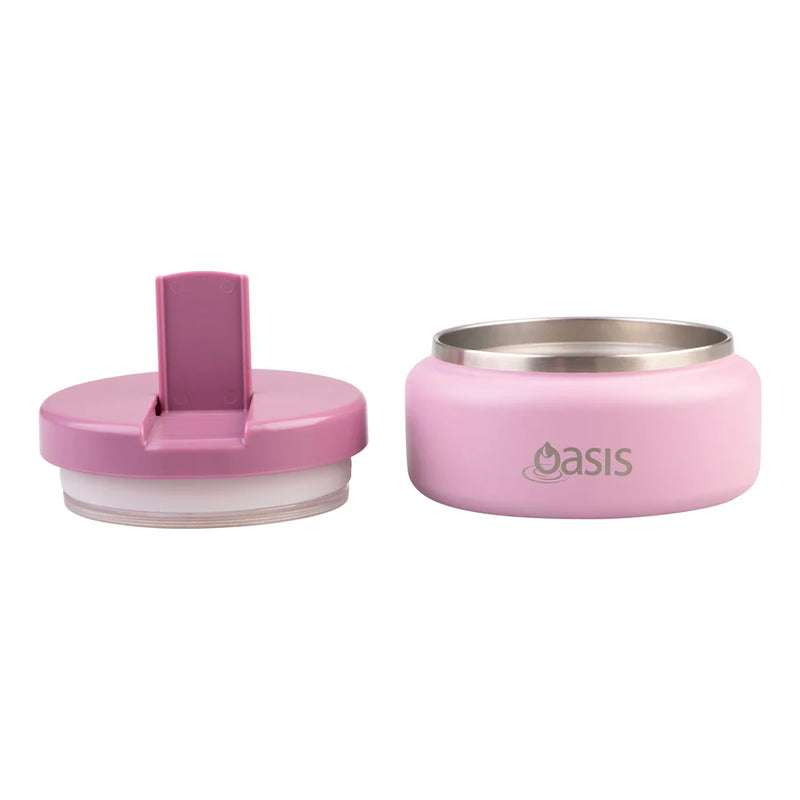 Oasis Double Wall Food Flask Quick Release lid Blush 230ml
