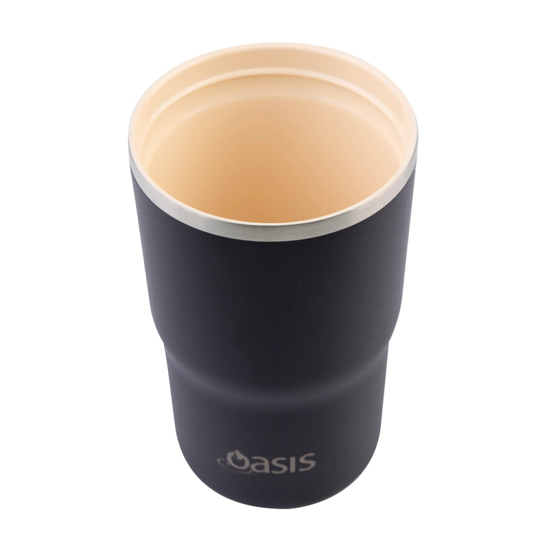 Oasis Ceramic Lined Stainless Steel Double Wall Travel Mug 480ml - Black