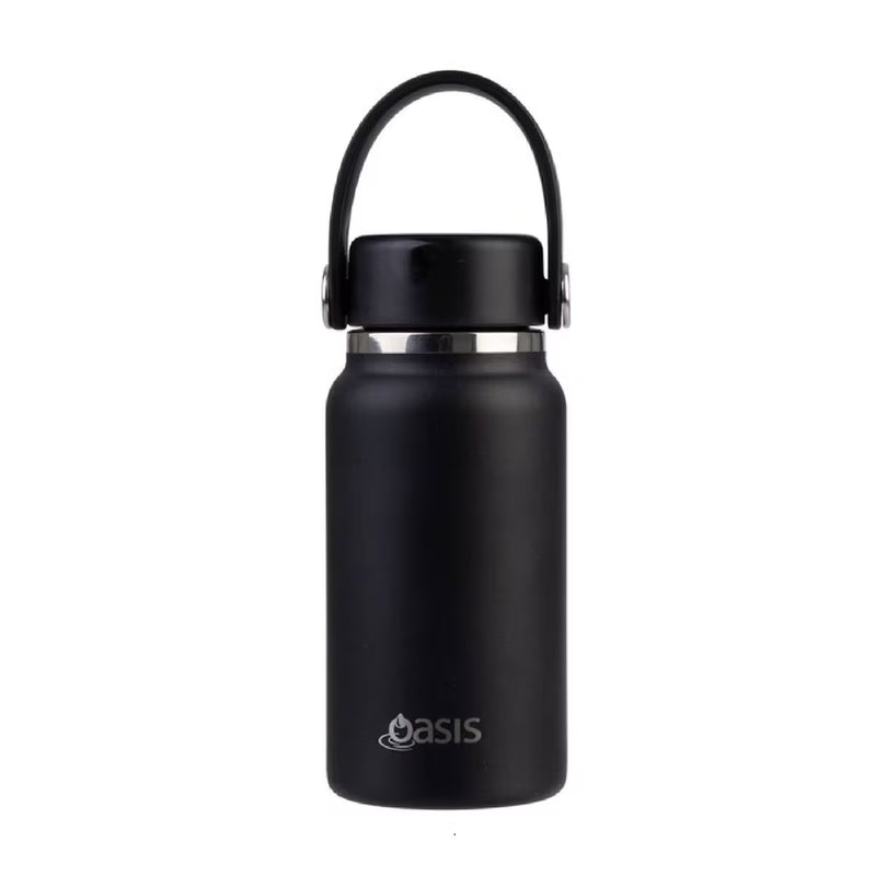 Oasis Stainless Steel Double Wall Insulated Mini Bottle 300ml Black
