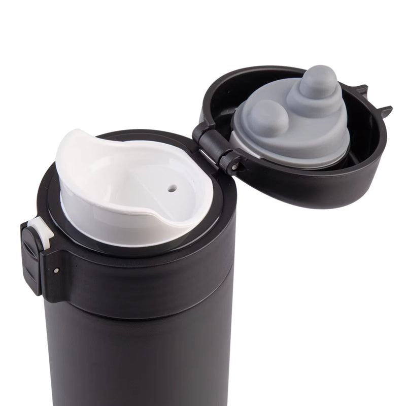 Oasis Stainless Steel Insulated Flip-Top Flask 480ml Black - Double Wall Vacuum Thermos