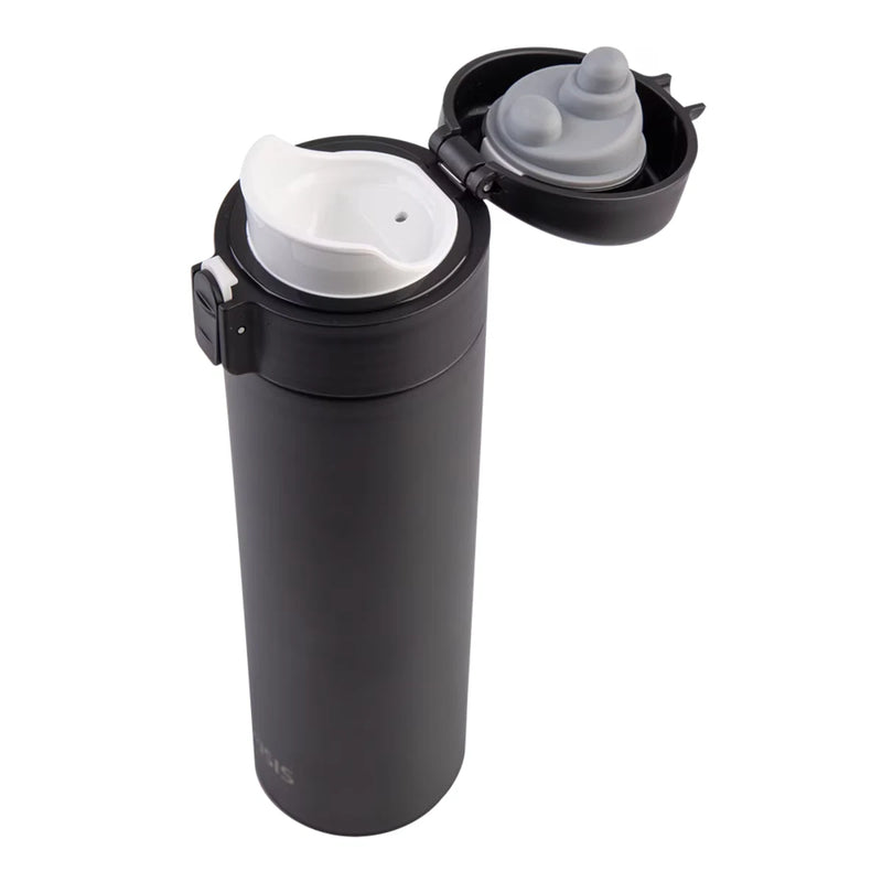 Oasis Stainless Steel Insulated Flip-Top Flask 480ml Black - Double Wall Vacuum Thermos