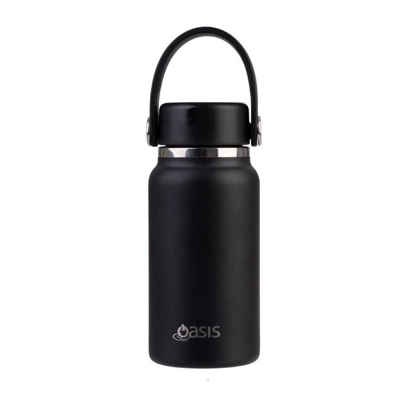 Oasis Stainless Steel Double Wall Insulated Mini Bottle 200ml Black