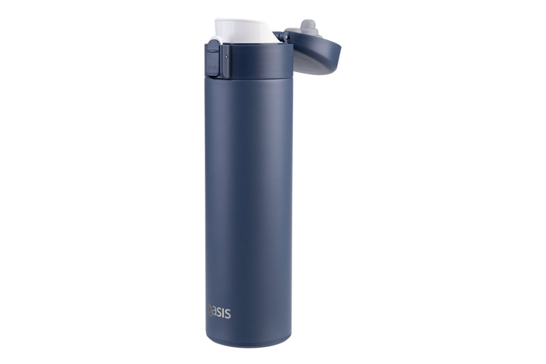 Oasis Stainless Steel Insulated Flip-Top Flask 480ml Indigo - Double Wall Vacuum Thermos