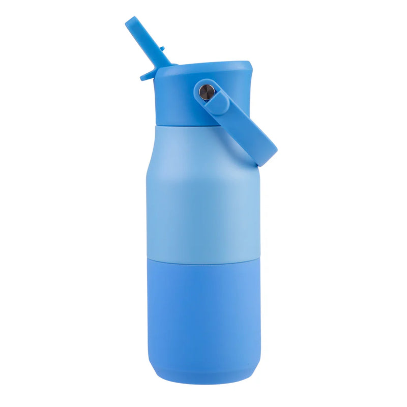 Oasis Junior Insulated Sipper Drink Bottle 400ml Blue - Double Wall Stainless Steel Kids Thermos