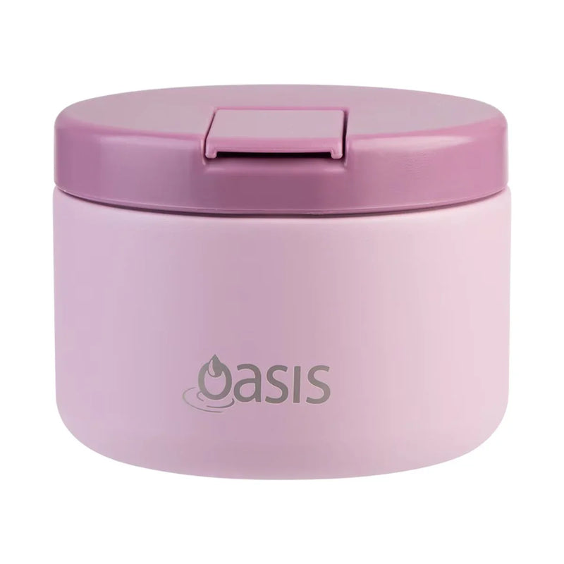 Oasis - Stainless Steel Double Wall Insulated Food Flask With Quick Release Lid - 300ml - Blush