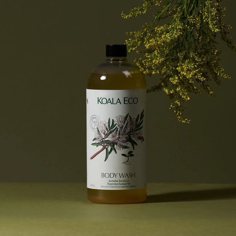 Koala Eco Natural Body Wash With Rosalina + Peppermint 1L | Biodegradable, Plant Based, Australian Made, Vegan