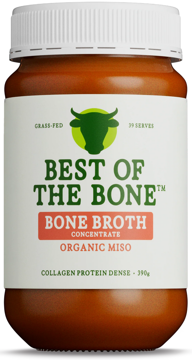 Best Of The Bone Organic Miso Bone Broth Concentrate 390g - Umami Collagen-Rich Gut & Joint Support