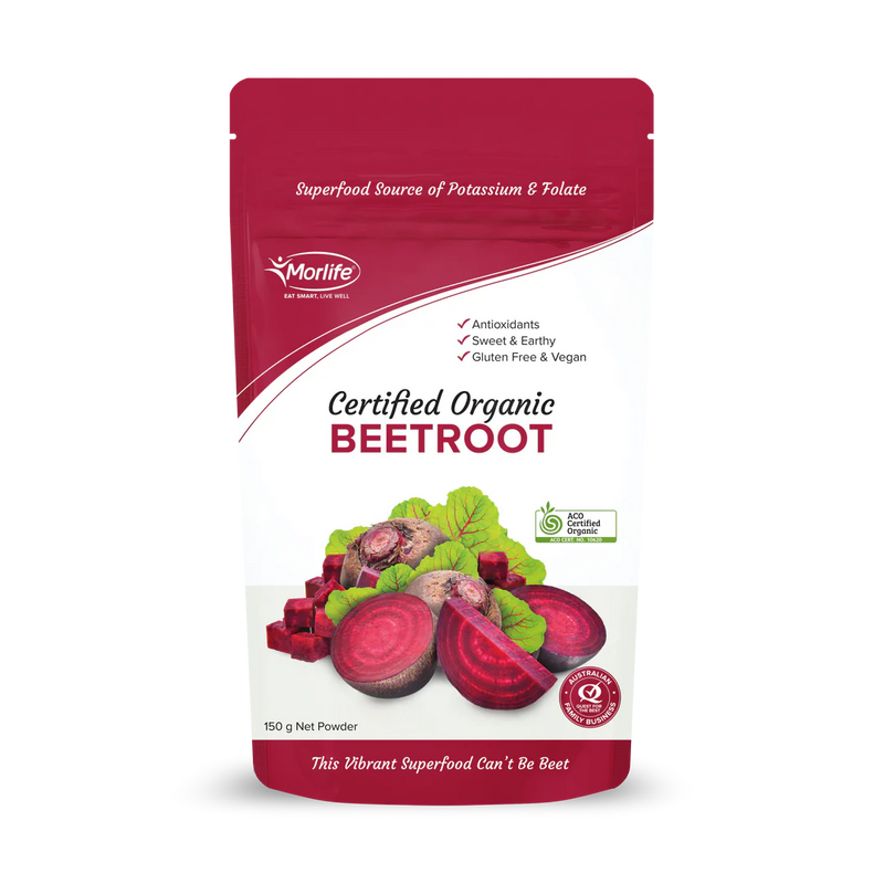 Morlife Certified Organic Beetroot Powder 150g | Gluten Free, Vegan  & Antioxidant Rich