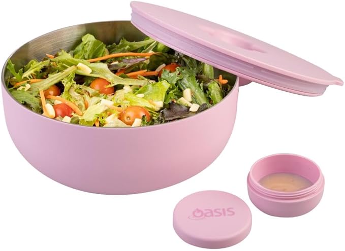 Oasis Stainless Steel Double Wall Fresh 'N' Go Lunch Bowl Pink Lemonade 950ml