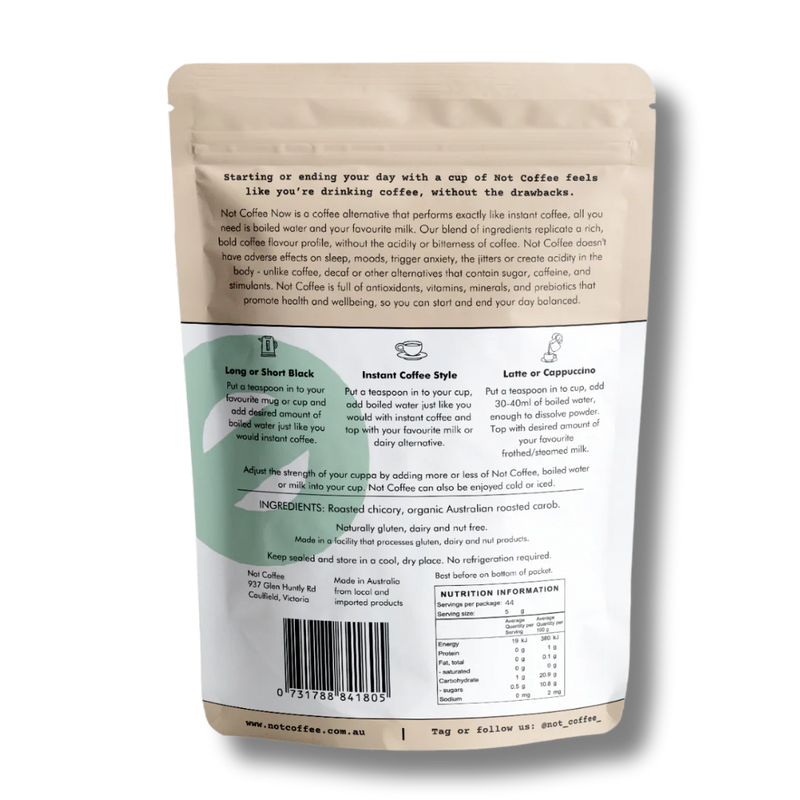 Not Coffee Now – Instant Chicory & Carob Coffee Alternative (120 g)