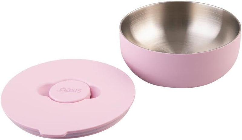 Oasis Stainless Steel Double Wall Fresh 'N' Go Lunch Bowl Pink Lemonade 950ml