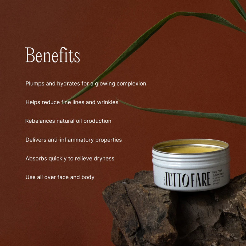 Tuttofare Holy Grain Tallow Balm 70 g | Natural Multi-Purpose Skin Balm with Grass-Fed Tallow