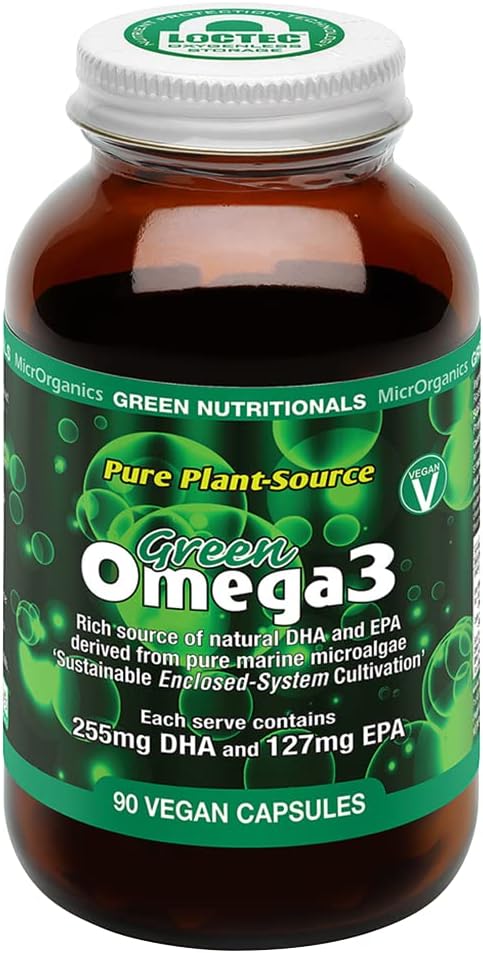 Green Nutritionals Vegan Omega 90 Capsules – Plant-Based Omega-3 Supplement for Heart, Brain & Eye Health