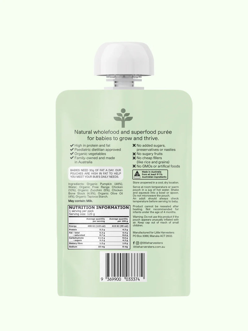 Little Harvesters Puree Pouch Free-Range Chicken120g | Organic vegetables, No GMO, No Seed Oils