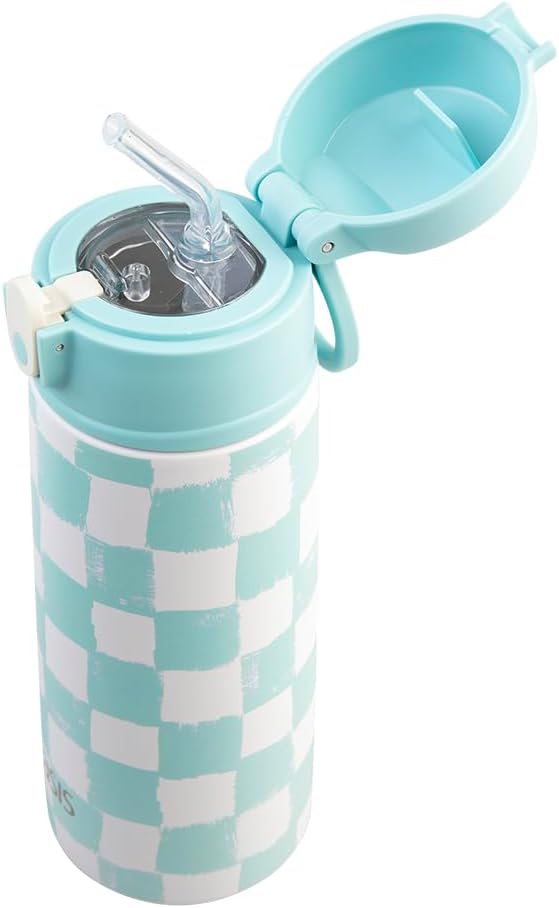 Oasis Stainless Steel Double Wall Insulated Kids Drink Bottle with Sipper Straw 550ml (CHECK IT OUT)