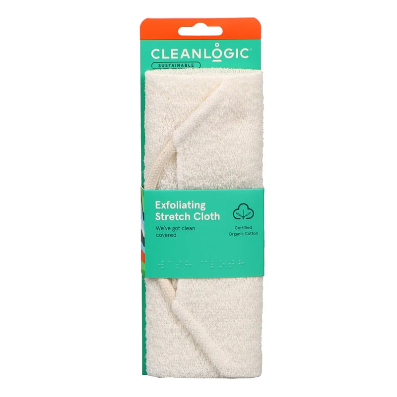 Cleanlogic Sustainable Organic Exfoliating Stretch Cloth – Eco-Friendly Body Scrubber for Smooth Skin