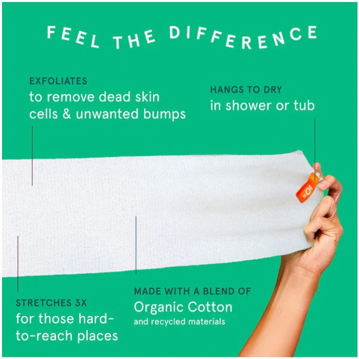 Cleanlogic Sustainable Organic Exfoliating Stretch Cloth – Eco-Friendly Body Scrubber for Smooth Skin