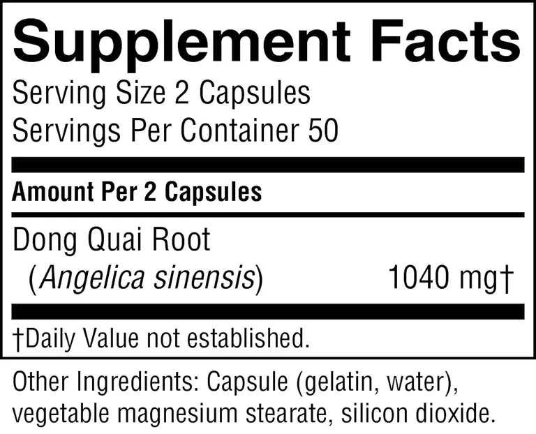 Natures Sunshine Dong Quai 100 Hard Capsules