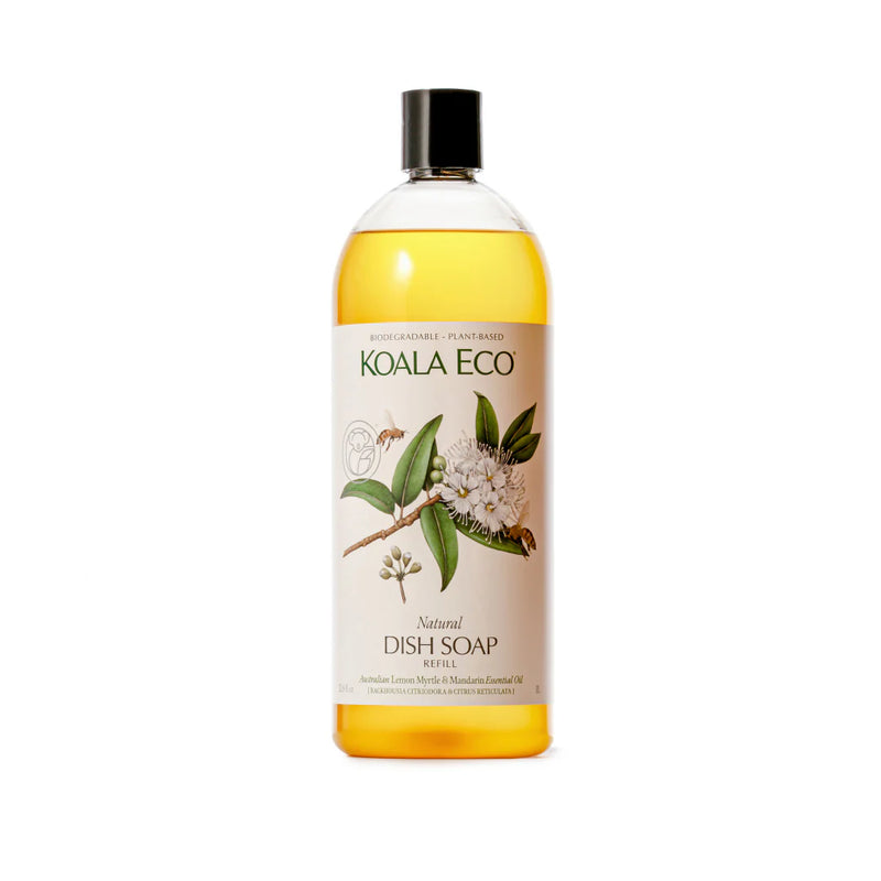 Koala Eco Natural Dish Soap With Lemon Myrtle + Mandarin 1L | Biodegradable, Plant Based, Australian Made, Vegan