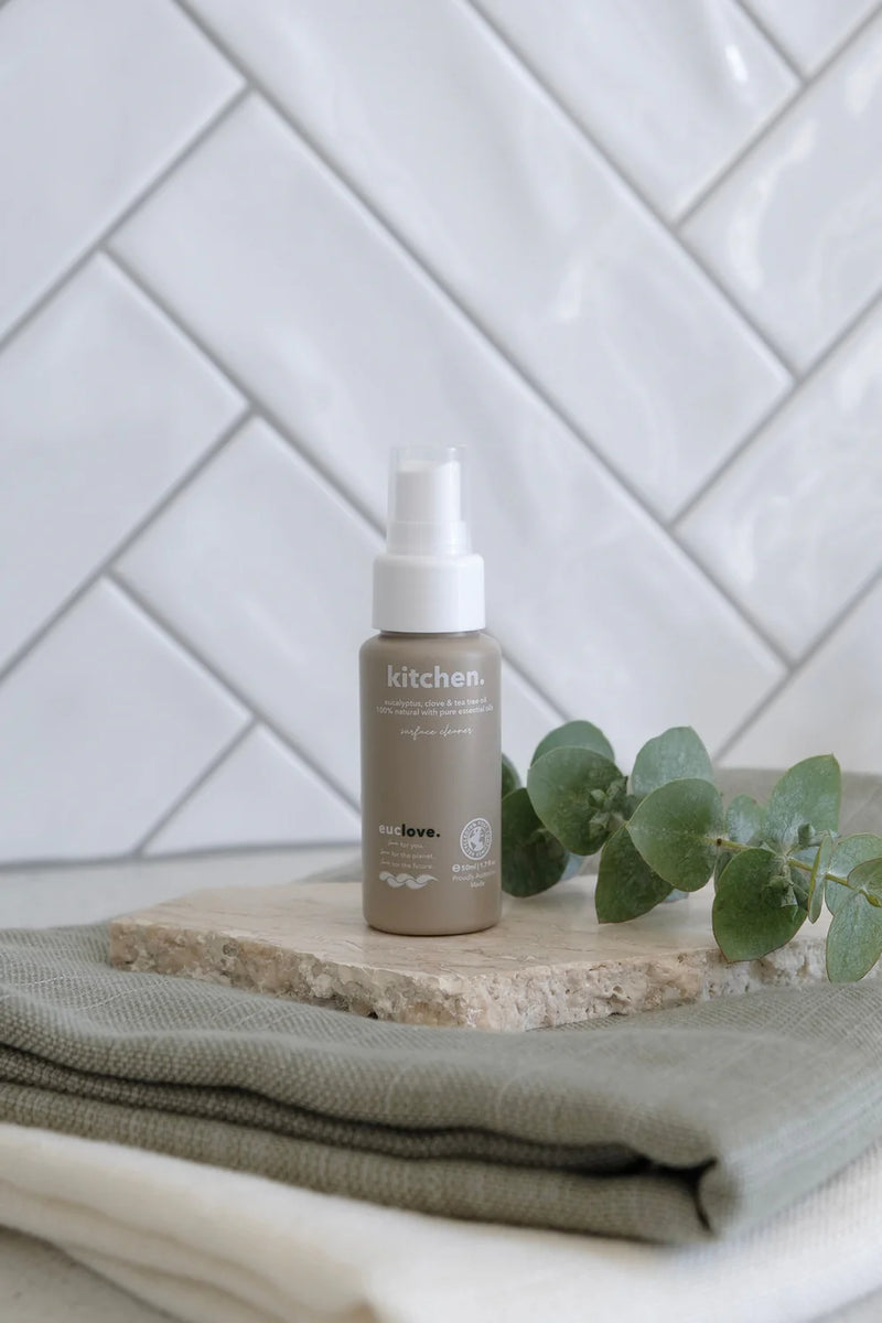 Euclove Natural Kitchen Cleaner Spray 500ml - Antibacterial Eucalyptus Tea Tree Essential Oils