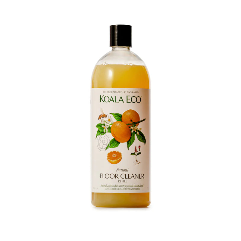 Koala Eco Natural Floor Cleaner With Mandarin + Peppermint 1L | Biodegradable, Plant Based, Australian Made, Vegan