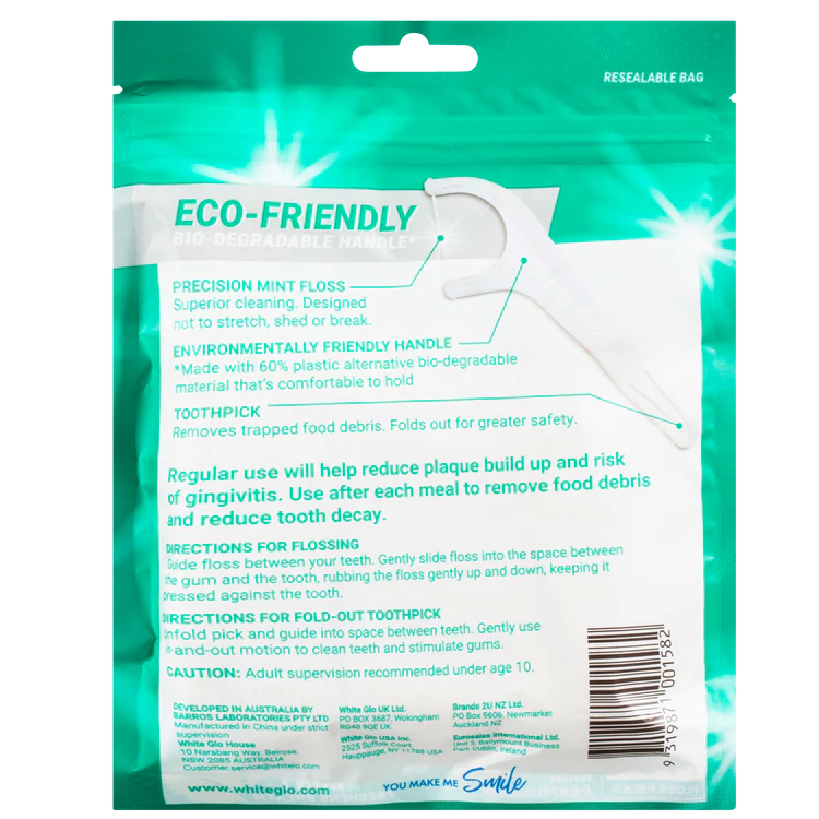 White Glo Dental Flosser Picks 70 Floss  picks
