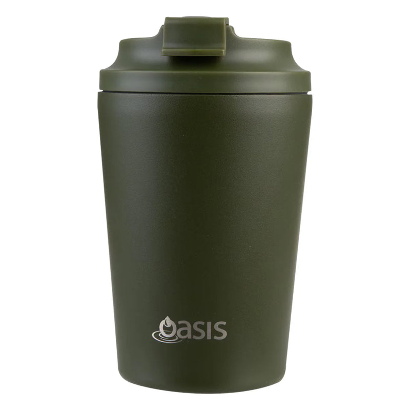 Oasis Ceramic Lined S/S D/Wall Insulated Coffee Cup Forest Green 360ml