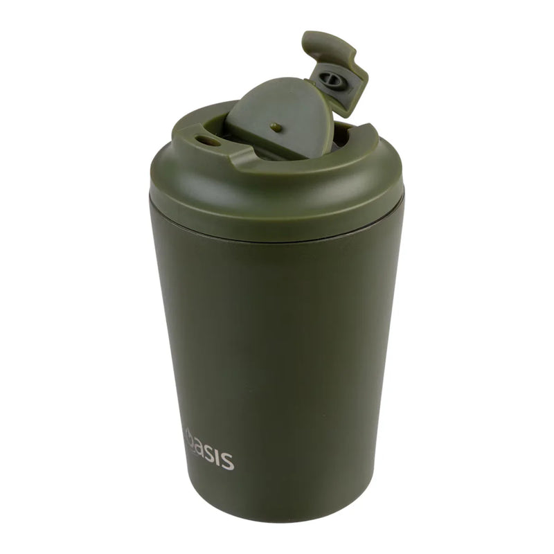 Oasis Ceramic Lined S/S D/Wall Insulated Coffee Cup Forest Green 360ml