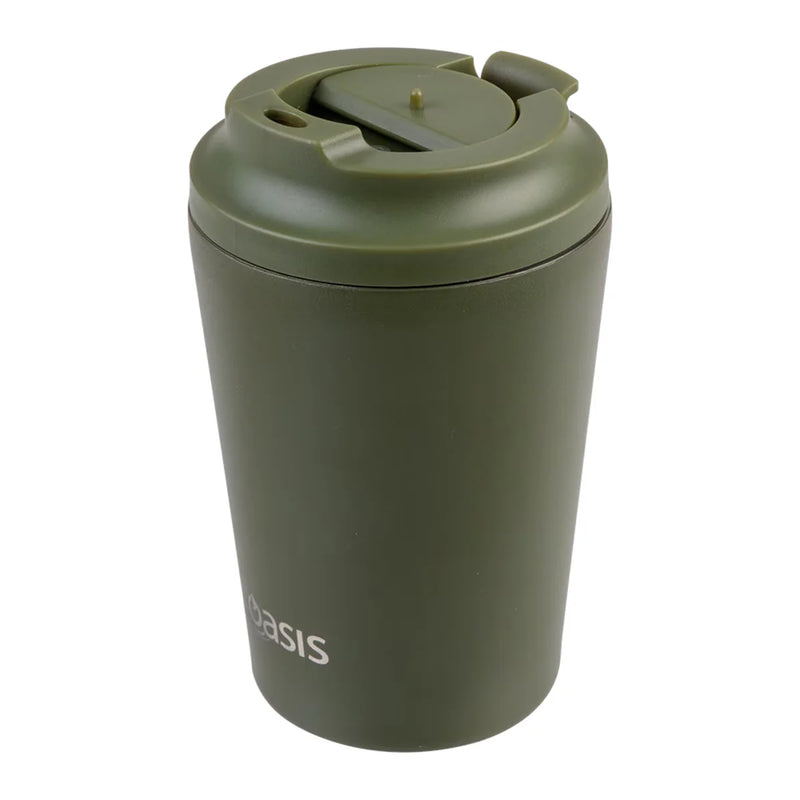 Oasis Ceramic Lined S/S D/Wall Insulated Coffee Cup Forest Green 360ml