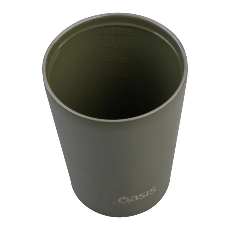 Oasis Ceramic Lined S/S D/Wall Insulated Coffee Cup Forest Green 360ml