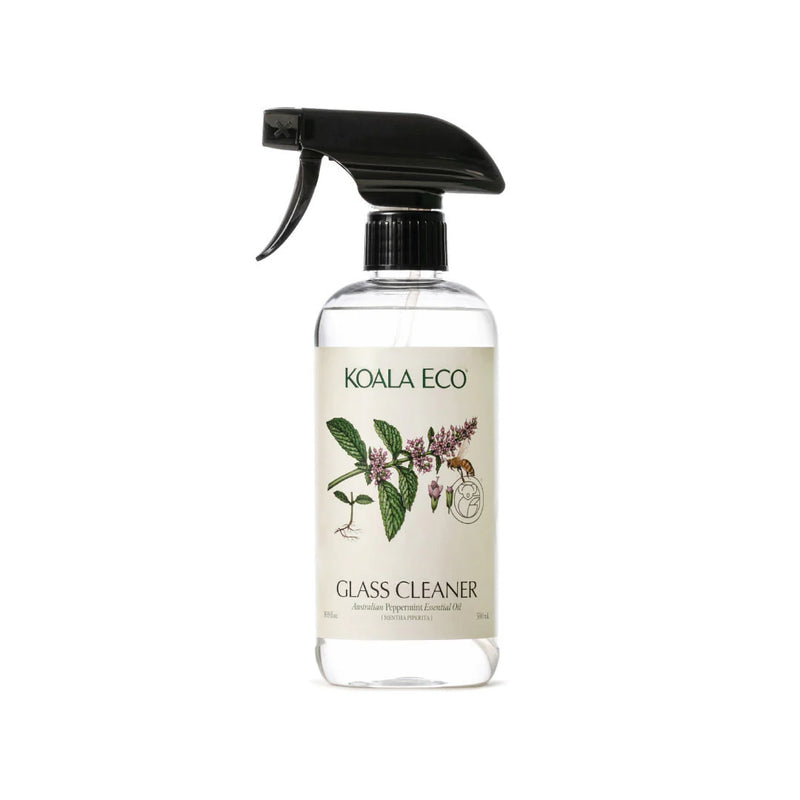 Koala Eco Natural Glass Cleaner With Peppermint 500ml | Biodegradable, Plant Based, Australian Made, Vegan
