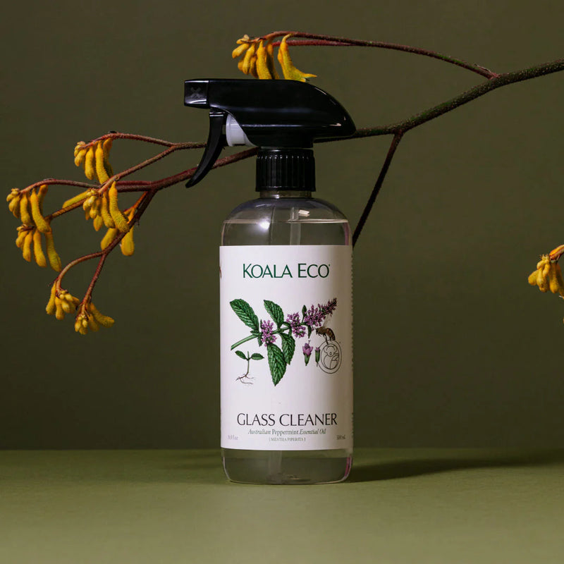 Koala Eco Natural Glass Cleaner With Peppermint 500ml | Biodegradable, Plant Based, Australian Made, Vegan