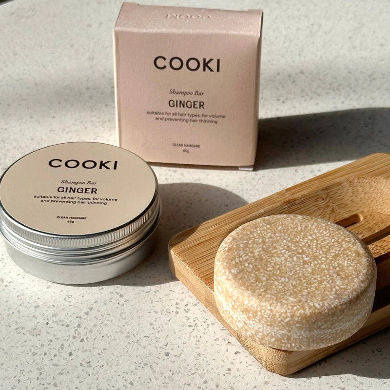 Cooki Haircare Ginger Shampoo Bar With Tin 65g