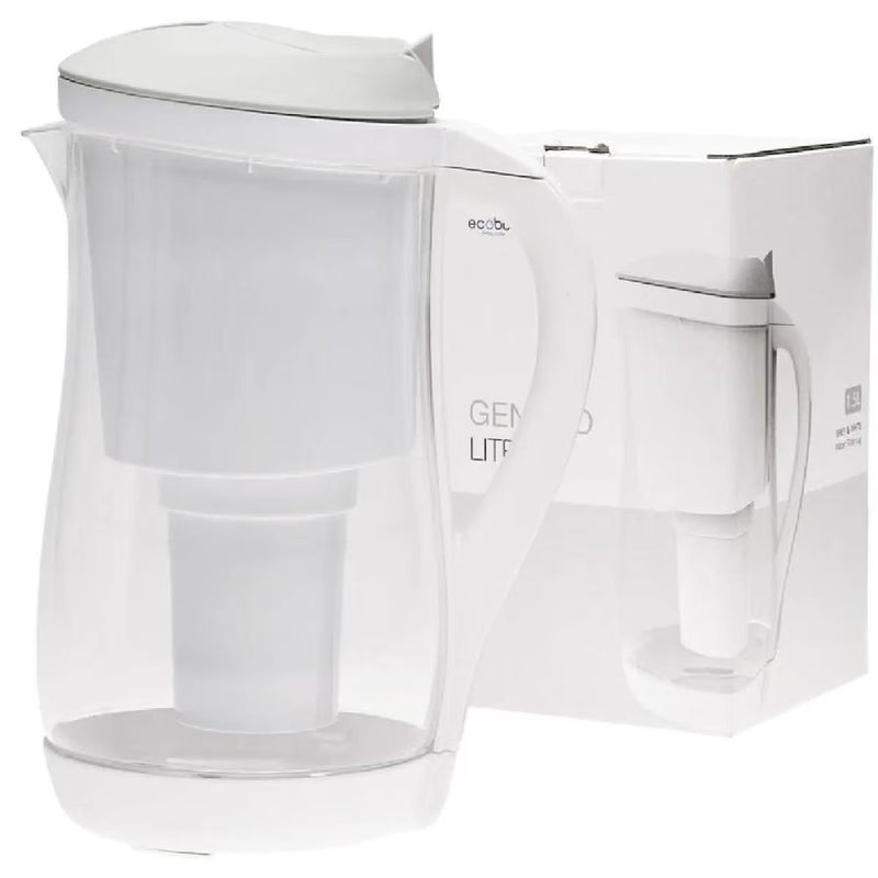 Ecobud Gentoo Plastic Water Filter Jug Grey & White 1.5L